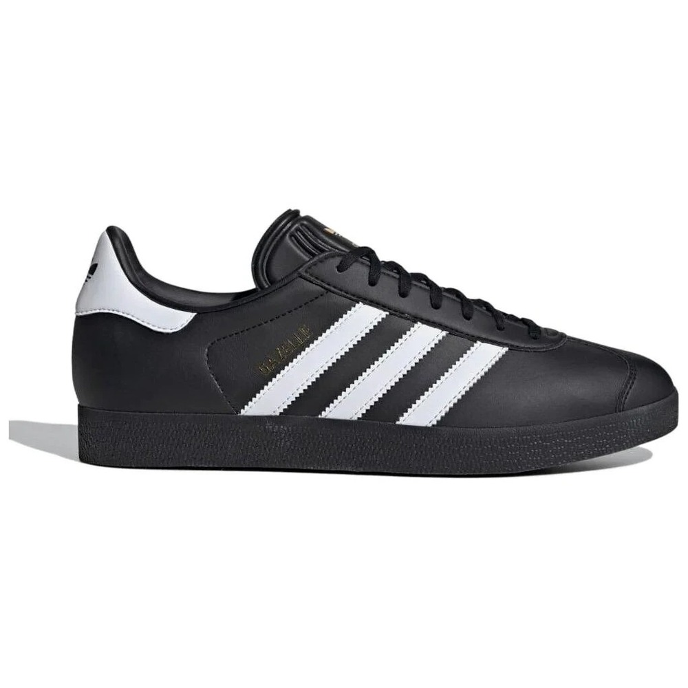 Adidas Gazelle Mens Size 13.5 Leather Shoes Black/White Sneakers ID6112 NEW